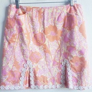 Lilly Pulitzer Originals Floral Pink and Cream Skirt